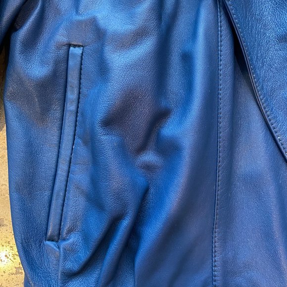 PENTIK Genuine Leather Jacket Blue - Picture 4 of 10